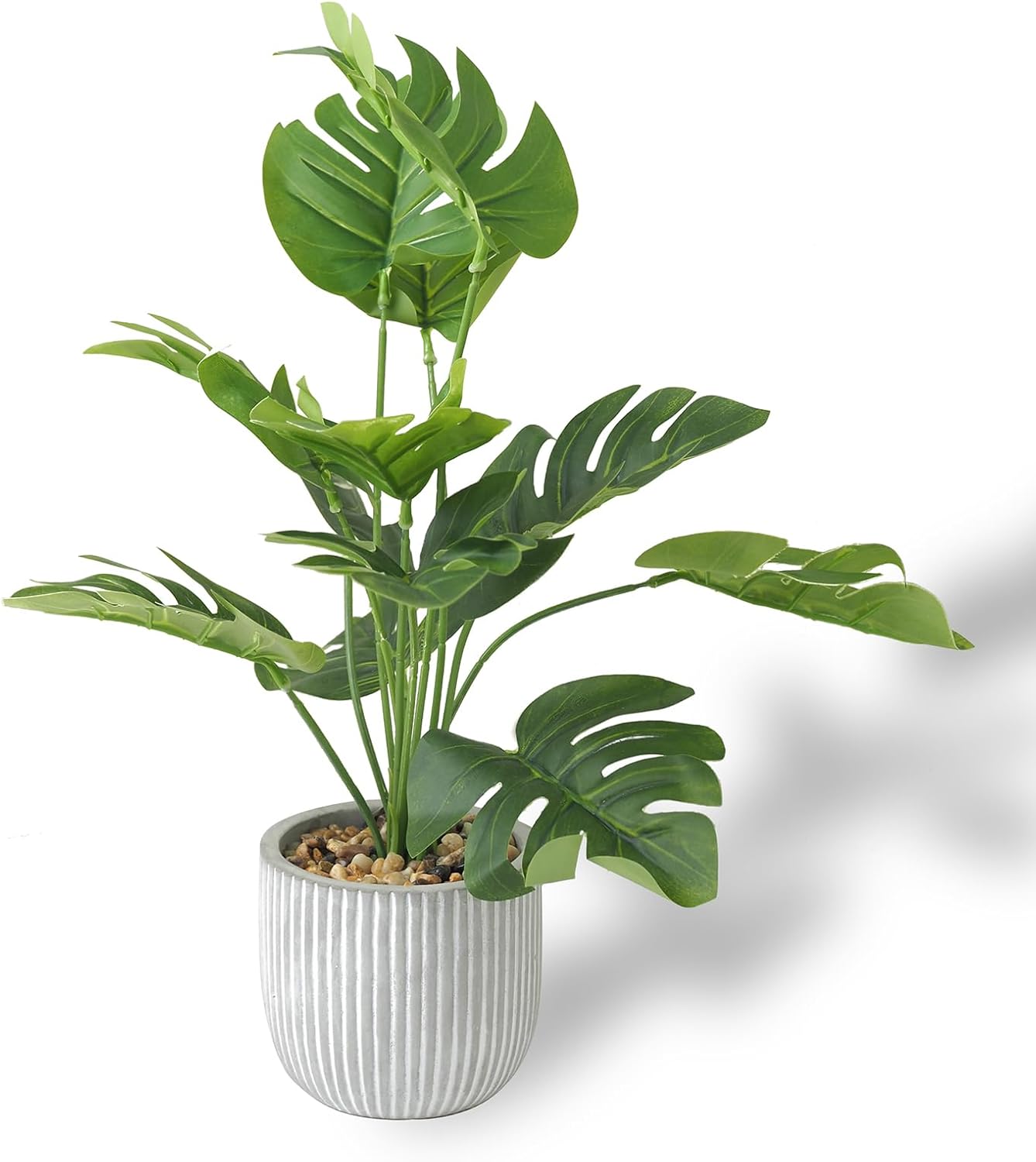 Fake Tropical Palm Tree with Greenery Leaves Stems