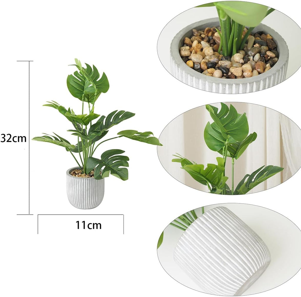 Fake Tropical Palm Tree with Greenery Leaves Stems