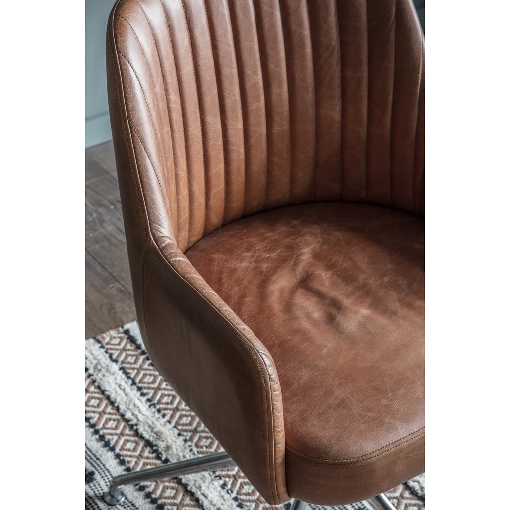 Leather Office Chair - Brown